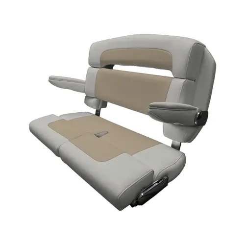 40" Custom Capri Helm Bench, Double Bolster Capriccio Vellum 40" Custom Capri Helm Bench, Double Bolster Capriccio Vellum