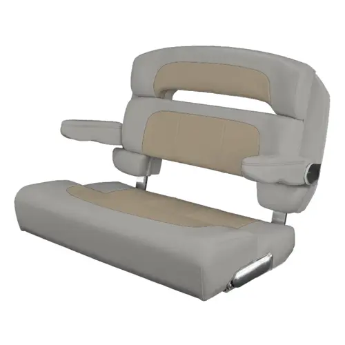 40" Custom Capri Helm Bench, Single Bolster Capriccio Vellum 40" Custom Capri Helm Bench, Single Bolster Capriccio Vellum