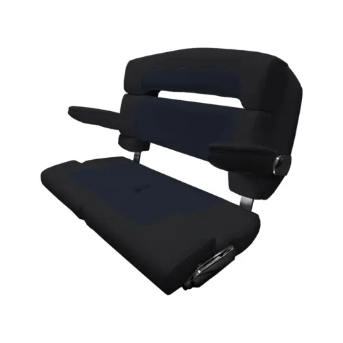 40" Custom Capri Helm Bench, Double Bolster Capriccio Navy 40" Custom Capri Helm Bench, Double Bolster Capriccio Navy