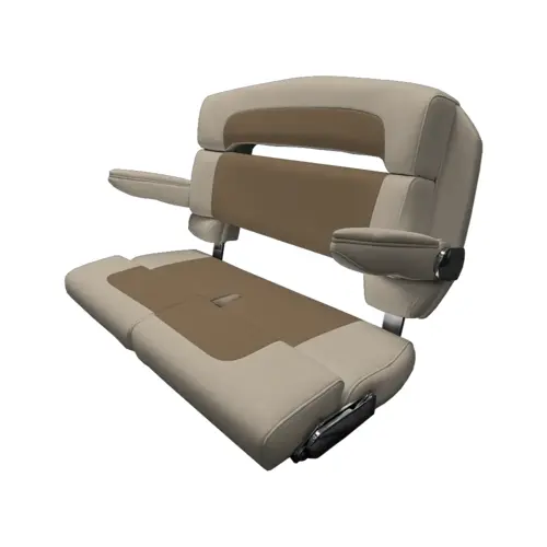 40" Custom Capri Helm Bench, Double Bolster Capriccio Heather Beige 40" Custom Capri Helm Bench, Double Bolster Capriccio Heather Beige