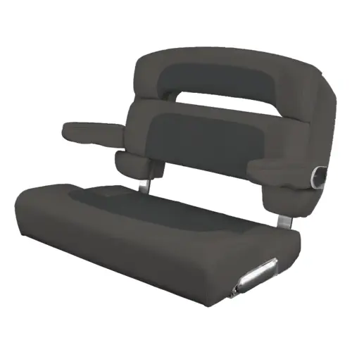 40" Custom Capri Helm Bench, Single Bolster Capriccio Charcoal 40" Custom Capri Helm Bench, Single Bolster Capriccio Charcoal