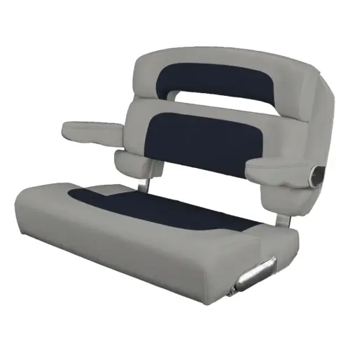 40" Custom Capri Helm Bench, Single Bolster Capriccio Navy 40" Custom Capri Helm Bench, Single Bolster Capriccio Navy