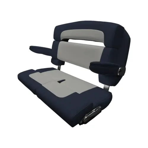 40" Custom Capri Helm Bench, Double Bolster Capriccio Salt 40" Custom Capri Helm Bench, Double Bolster Capriccio Salt
