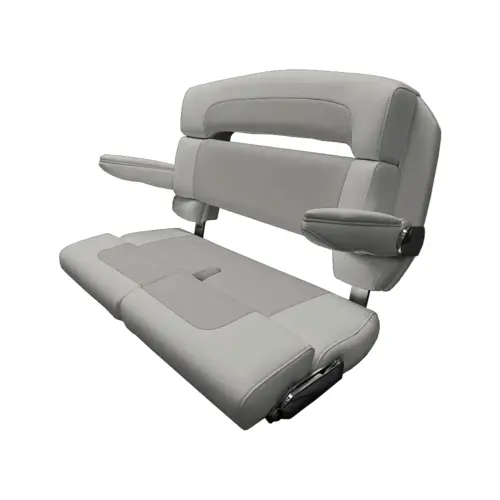 40" Custom Capri Helm Bench, Double Bolster Capriccio White 40" Custom Capri Helm Bench, Double Bolster Capriccio White