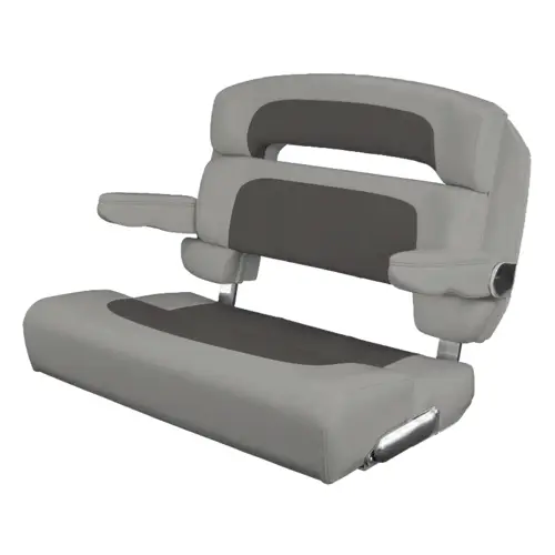 40" Custom Capri Helm Bench, Single Bolster Capriccio Grey 40" Custom Capri Helm Bench, Single Bolster Capriccio Grey