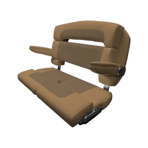 40" Custom Capri Helm Bench, Double Bolster Capriccio Heather Beige 40" Custom Capri Helm Bench, Double Bolster Capriccio Heather Beige