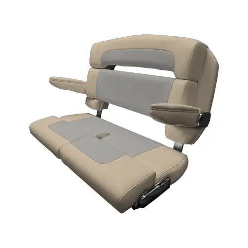 40" Custom Capri Helm Bench, Double Bolster Capriccio White 40" Custom Capri Helm Bench, Double Bolster Capriccio White