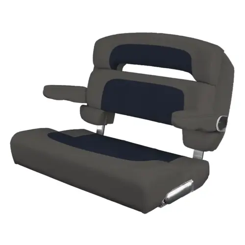 40" Custom Capri Helm Bench, Single Bolster Capriccio Navy 40" Custom Capri Helm Bench, Single Bolster Capriccio Navy
