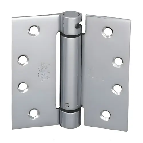 Lubricated Bearing Single Acting Spring Hinge, Commercial Grade Template Hole Patter Square Corner, 4-1/2 In. by 4 In. Satin Brass Lubricated Bearing Single Acting Spring Hinge, Commercial Grade Template Hole Patter Square Corner, 4-1/2 In. by 4 In. Satin Brass