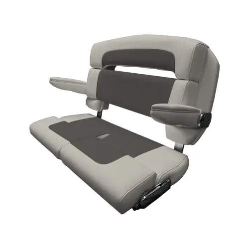 40" Custom Capri Helm Bench, Double Bolster Capriccio Grey 40" Custom Capri Helm Bench, Double Bolster Capriccio Grey