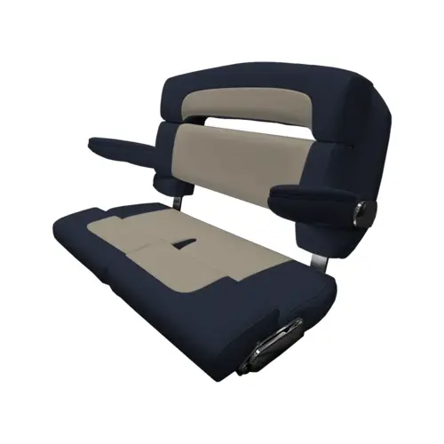40" Custom Capri Helm Bench, Double Bolster Capriccio Flax 40" Custom Capri Helm Bench, Double Bolster Capriccio Flax