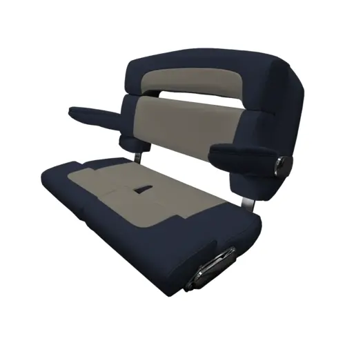 40" Custom Capri Helm Bench, Double Bolster Capriccio Cadet Grey 40" Custom Capri Helm Bench, Double Bolster Capriccio Cadet Grey