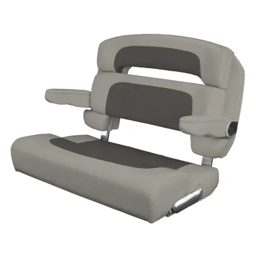 40" Custom Capri Helm Bench, Single Bolster Capriccio Grey 40" Custom Capri Helm Bench, Single Bolster Capriccio Grey