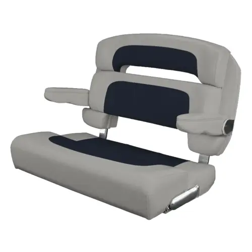 40" Custom Capri Helm Bench, Single Bolster Capriccio Navy 40" Custom Capri Helm Bench, Single Bolster Capriccio Navy