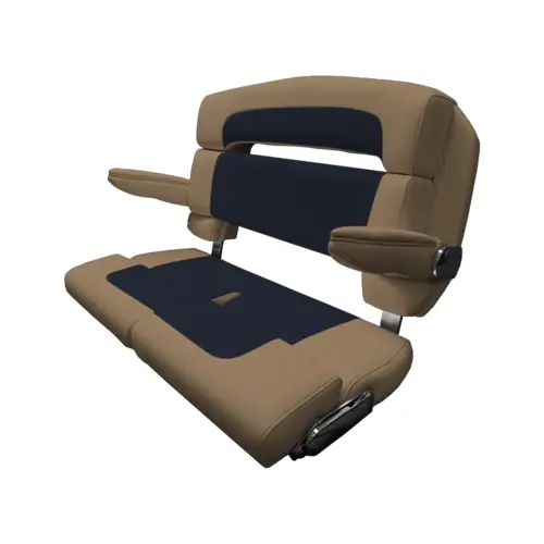 40" Custom Capri Helm Bench, Double Bolster Capriccio Navy 40" Custom Capri Helm Bench, Double Bolster Capriccio Navy