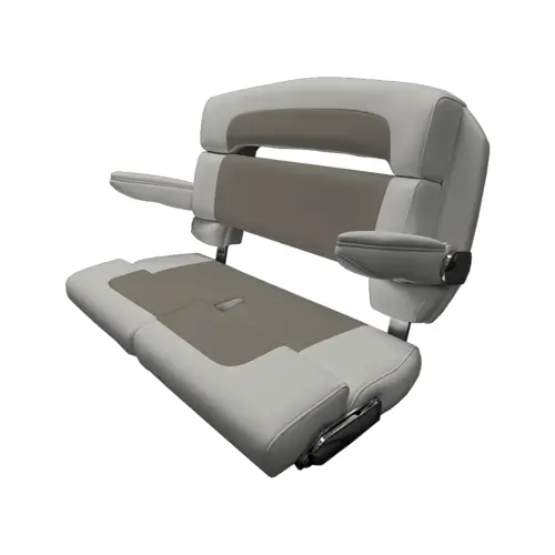 40" Custom Capri Helm Bench, Double Bolster Capriccio Cadet Grey 40" Custom Capri Helm Bench, Double Bolster Capriccio Cadet Grey