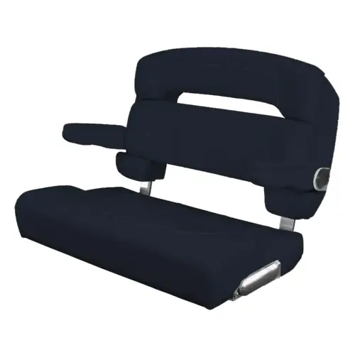 40" Custom Capri Helm Bench, Single Bolster Capriccio Navy 40" Custom Capri Helm Bench, Single Bolster Capriccio Navy