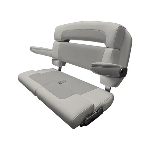 40" Custom Capri Helm Bench, Double Bolster Capriccio White 40" Custom Capri Helm Bench, Double Bolster Capriccio White