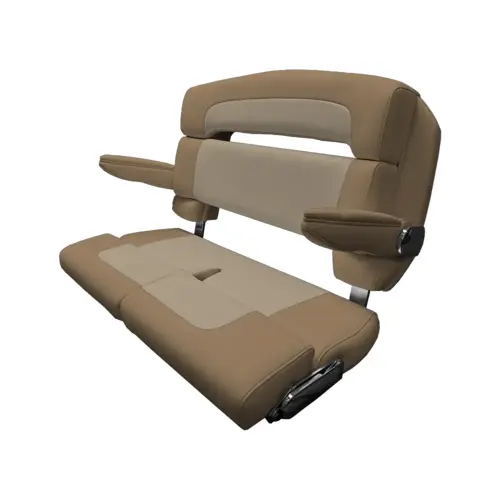 40" Custom Capri Helm Bench, Double Bolster Capriccio Vellum 40" Custom Capri Helm Bench, Double Bolster Capriccio Vellum