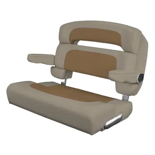 40" Custom Capri Helm Bench, Single Bolster Capriccio Toast 40" Custom Capri Helm Bench, Single Bolster Capriccio Toast