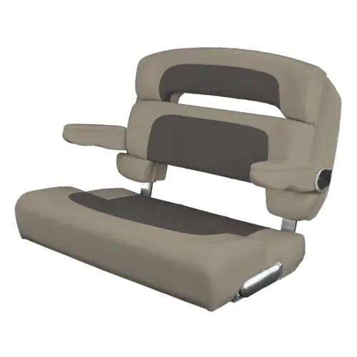 40" Custom Capri Helm Bench, Single Bolster Capriccio Grey 40" Custom Capri Helm Bench, Single Bolster Capriccio Grey