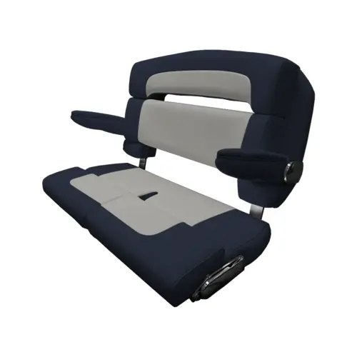 40" Custom Capri Helm Bench, Double Bolster Capriccio White 40" Custom Capri Helm Bench, Double Bolster Capriccio White