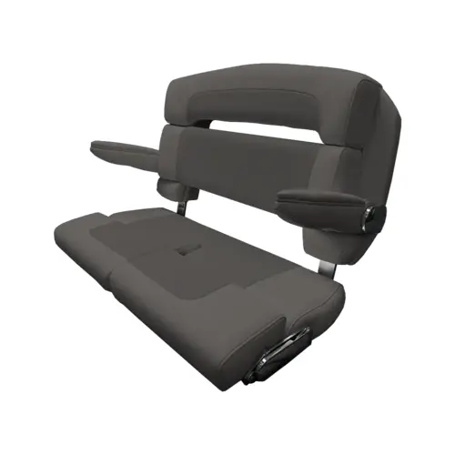 40" Custom Capri Helm Bench, Double Bolster Capriccio Grey 40" Custom Capri Helm Bench, Double Bolster Capriccio Grey