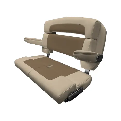 40" Custom Capri Helm Bench, Double Bolster Capriccio Heather Beige 40" Custom Capri Helm Bench, Double Bolster Capriccio Heather Beige