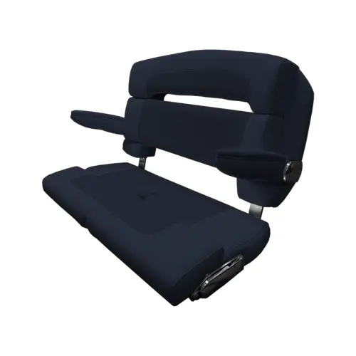 40" Custom Capri Helm Bench, Double Bolster Capriccio Navy 40" Custom Capri Helm Bench, Double Bolster Capriccio Navy