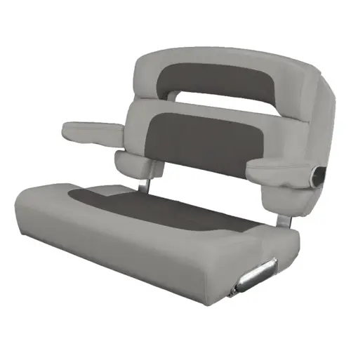 40" Custom Capri Helm Bench, Single Bolster Capriccio Grey 40" Custom Capri Helm Bench, Single Bolster Capriccio Grey