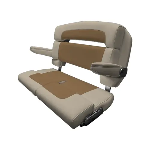 40" Custom Capri Helm Bench, Double Bolster Capriccio Toast 40" Custom Capri Helm Bench, Double Bolster Capriccio Toast