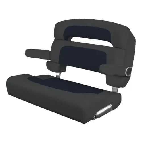 40" Custom Capri Helm Bench, Single Bolster Capriccio Navy 40" Custom Capri Helm Bench, Single Bolster Capriccio Navy