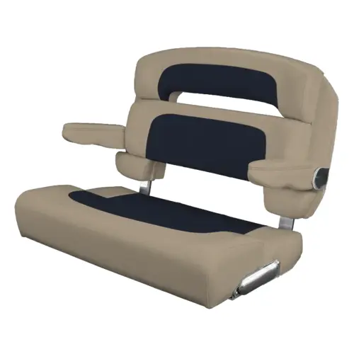 40" Custom Capri Helm Bench, Single Bolster Capriccio Navy 40" Custom Capri Helm Bench, Single Bolster Capriccio Navy