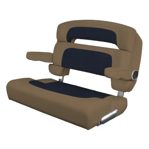 40" Custom Capri Helm Bench, Single Bolster Capriccio Navy 40" Custom Capri Helm Bench, Single Bolster Capriccio Navy