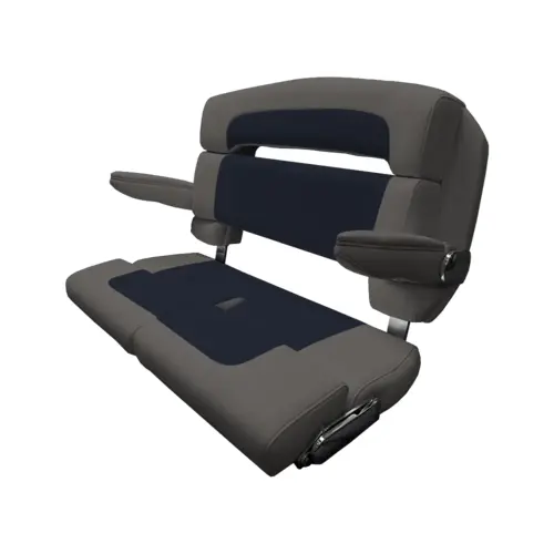 40" Custom Capri Helm Bench, Double Bolster Capriccio Navy 40" Custom Capri Helm Bench, Double Bolster Capriccio Navy