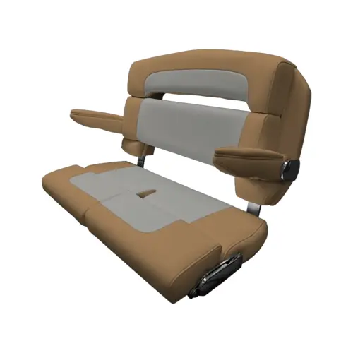 40" Custom Capri Helm Bench, Double Bolster Capriccio Salt 40" Custom Capri Helm Bench, Double Bolster Capriccio Salt
