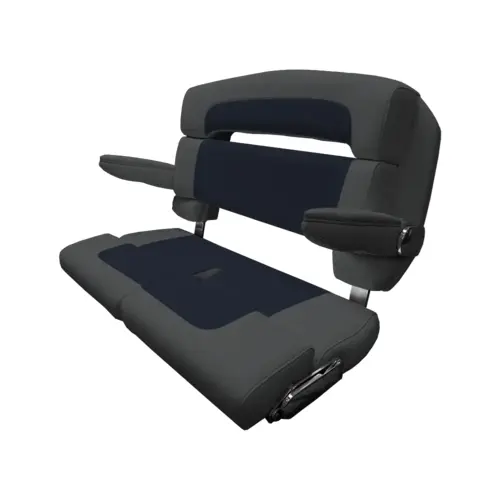 40" Custom Capri Helm Bench, Double Bolster Capriccio Navy 40" Custom Capri Helm Bench, Double Bolster Capriccio Navy