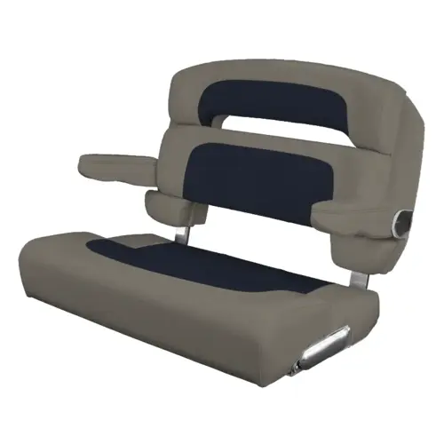 40" Custom Capri Helm Bench, Single Bolster Capriccio Navy 40" Custom Capri Helm Bench, Single Bolster Capriccio Navy