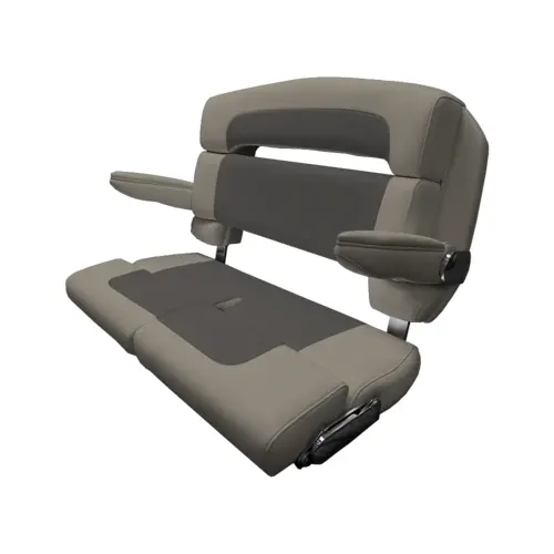 40" Custom Capri Helm Bench, Double Bolster Capriccio Grey 40" Custom Capri Helm Bench, Double Bolster Capriccio Grey