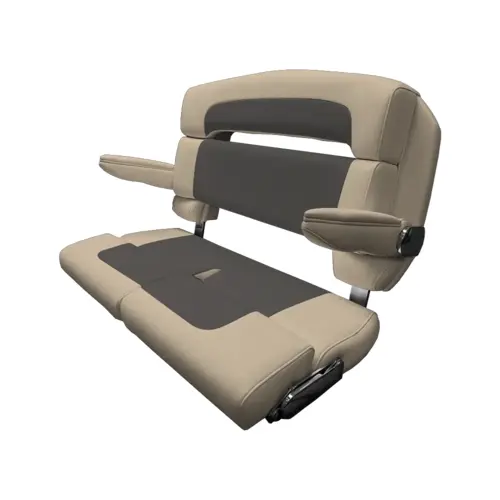 40" Custom Capri Helm Bench, Double Bolster Capriccio Grey 40" Custom Capri Helm Bench, Double Bolster Capriccio Grey