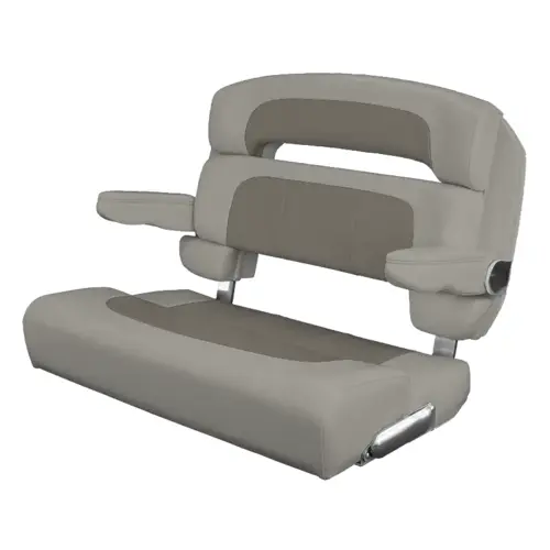 40" Custom Capri Helm Bench, Single Bolster Capriccio Cadet Grey 40" Custom Capri Helm Bench, Single Bolster Capriccio Cadet Grey