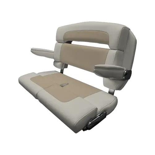 40" Custom Capri Helm Bench, Double Bolster Capriccio Vellum 40" Custom Capri Helm Bench, Double Bolster Capriccio Vellum