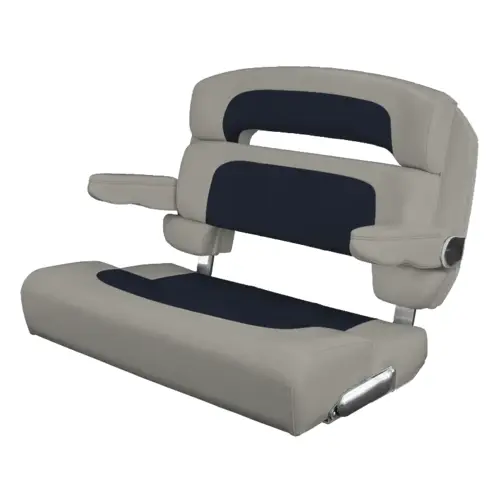 40" Custom Capri Helm Bench, Single Bolster Capriccio Navy 40" Custom Capri Helm Bench, Single Bolster Capriccio Navy