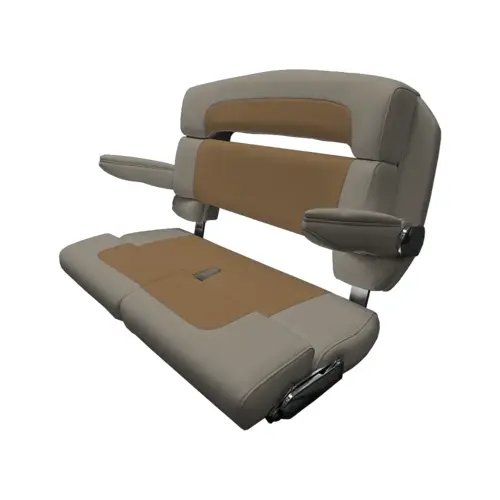 40" Custom Capri Helm Bench, Double Bolster Capriccio Toast 40" Custom Capri Helm Bench, Double Bolster Capriccio Toast