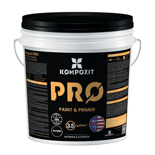 Pro Paint and Primer Interior Exterior Acrylic White 3.5 Gallon Semi-Gloss Pro Paint and Primer Interior Exterior Acrylic White 3.5 Gallon Semi-Gloss