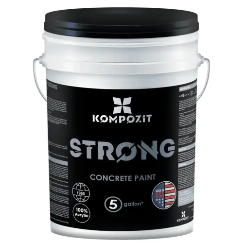STRONG Concrete Paint, Interior and Exterior Surfaces, 5 Gallon Size, Dove Gray Finish STRONG Concrete Paint, Interior and Exterior Surfaces, 5 Gallon Size, Dove Gray Finish