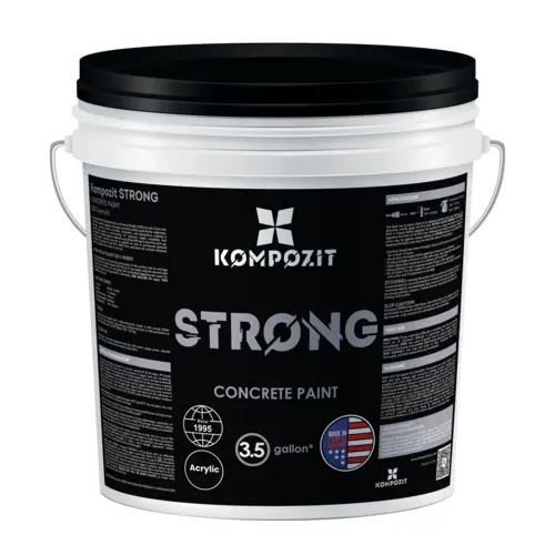 STRONG Concrete Paint, Interior and Exterior Surfaces, 3.5 Gallon Size, Charcoal Gray Finish STRONG Concrete Paint, Interior and Exterior Surfaces, 3.5 Gallon Size, Charcoal Gray Finish