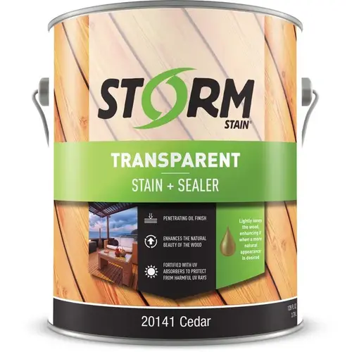 Exterior Stain Transparent Cedar Oil-Based Alkyd 1 gal Cedar Exterior Stain Transparent Cedar Oil-Based Alkyd 1 gal Cedar