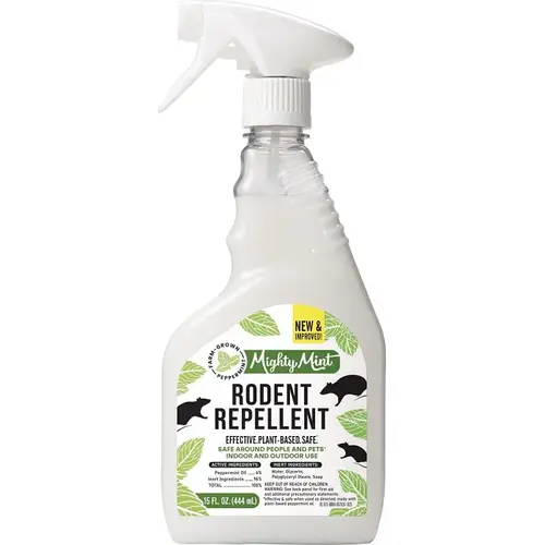 Mighty Mint MMA Rodent Repellent, Liquid, White, Peppermint, 15 oz Bottle Mighty Mint MMA Rodent Repellent, Liquid, White, Peppermint, 15 oz Bottle