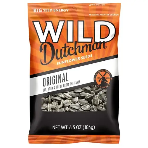 WILD Dutchman Roasted Sunflower Seed, Original Salted, 6.5 oz Bag WILD Dutchman Roasted Sunflower Seed, Original Salted, 6.5 oz Bag